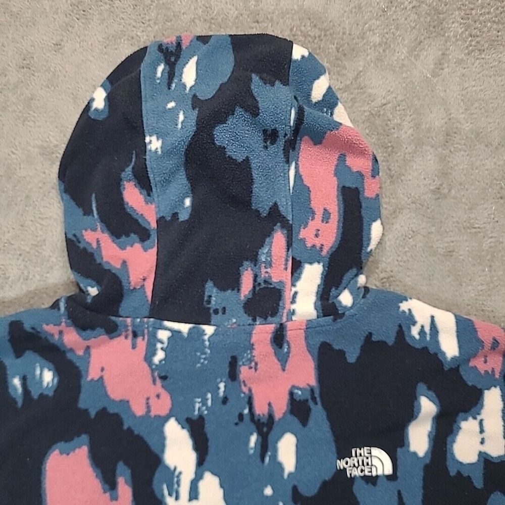 The North Face Glacier Pullover Fleece Hoodie Blue/Pink Abstract Print S P - Picture 14 of 16